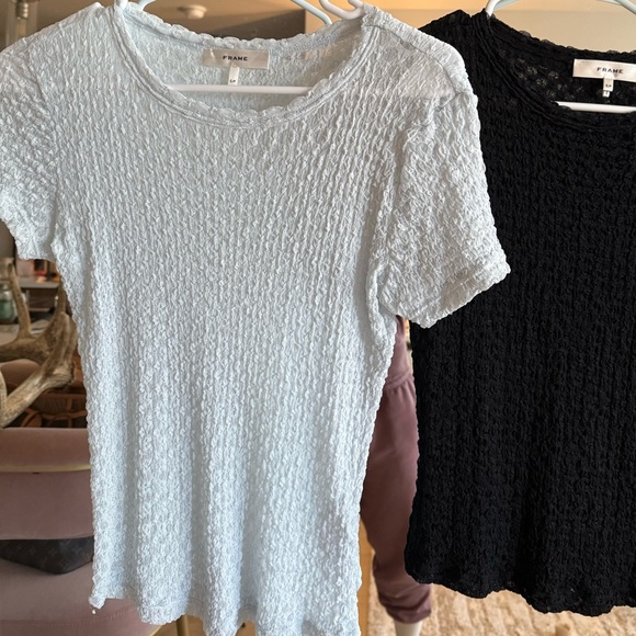 Frame NWOT Light Blue Mesh Baby Tee S - Picture 6 of 7